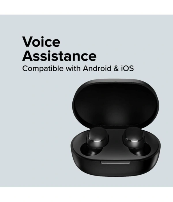 Buds Mini In Ear True Wireless (TWS) 25 Hours Playback IPX4(Splash & Sweat Proof) - Black