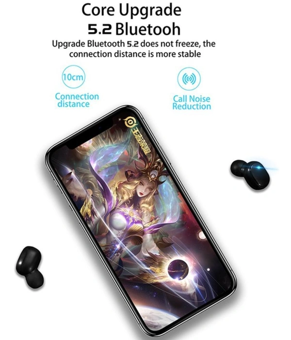 Buds Mini In Ear True Wireless (TWS) 25 Hours Playback IPX4(Splash & Sweat Proof) - Black