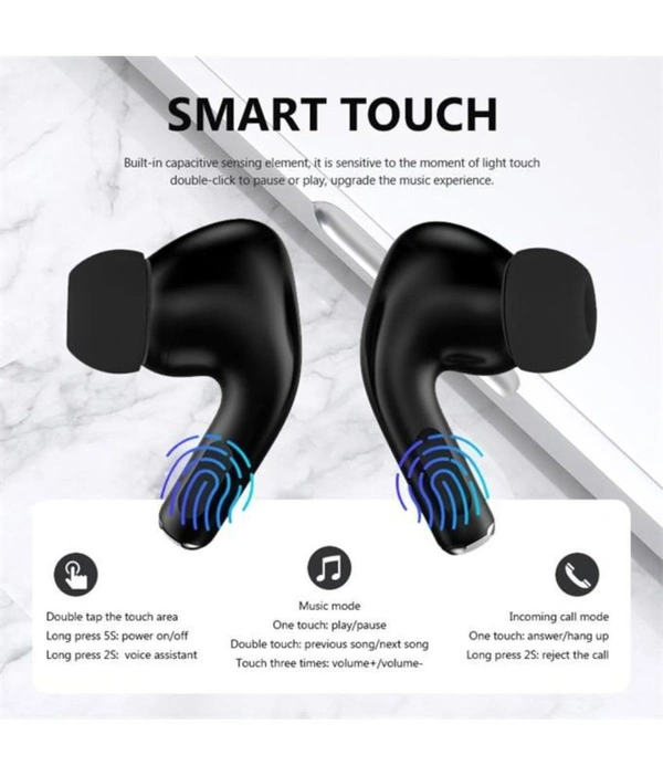  Airbuds Bluetooth True Wireless (TWS) In Ear 25 Hours Playback Powerfull bass,Fast charging IPX4 - Black