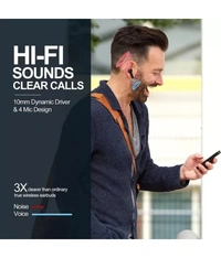  Airbuds Bluetooth True Wireless (TWS) In Ear 25 Hours Playback Powerfull bass,Fast charging IPX4 - Black