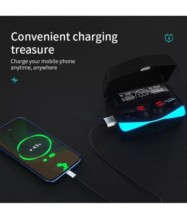 Power Bluetooth True Wireless (TWS) In Ear 30 Hours Playback Fast charging,Powerfull bass IPX4 - Black