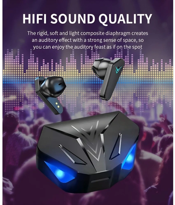 Gaming Bluetooth True Wireless (TWS) In Ear 20 Hours Playback Dual pairing,Low Latency IPX4 - Black
