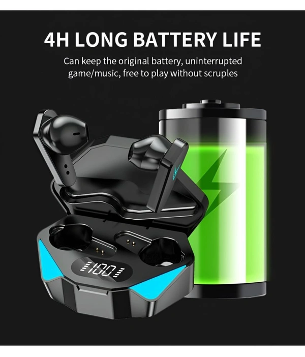Gaming Bluetooth True Wireless (TWS) In Ear 20 Hours Playback Dual pairing,Low Latency IPX4 - Black