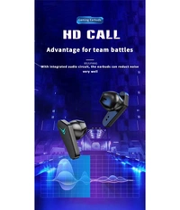 Gaming Bluetooth True Wireless (TWS) In Ear 20 Hours Playback Dual pairing,Low Latency IPX4 - Black