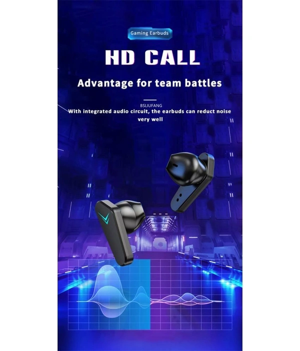 Gaming Bluetooth True Wireless (TWS) In Ear 20 Hours Playback Dual pairing,Low Latency IPX4 - Black