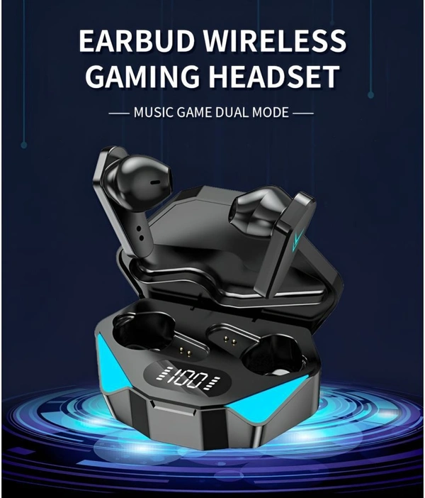 Gaming Bluetooth True Wireless (TWS) In Ear 20 Hours Playback Dual pairing,Low Latency IPX4 - Black