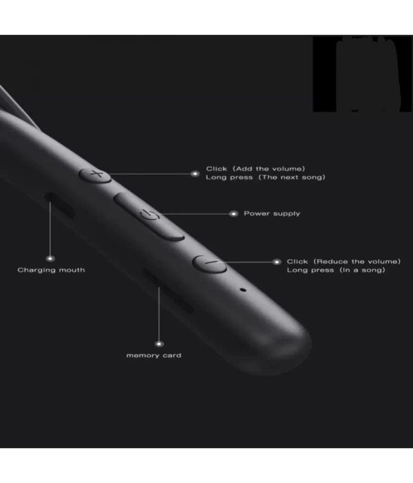 TechFire Hearin 2 Bluetooth Bluetooth Neckband In Ear 20 Hours Playback Magnetic earpeice IPX4(Splash & Sweat Proof) - Black