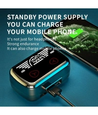  PowerBank Earbuds Bluetooth True Wireless (TWS) In Ear 45 Hours Playback Fast charging,Powerfull bass IPX4 - Black