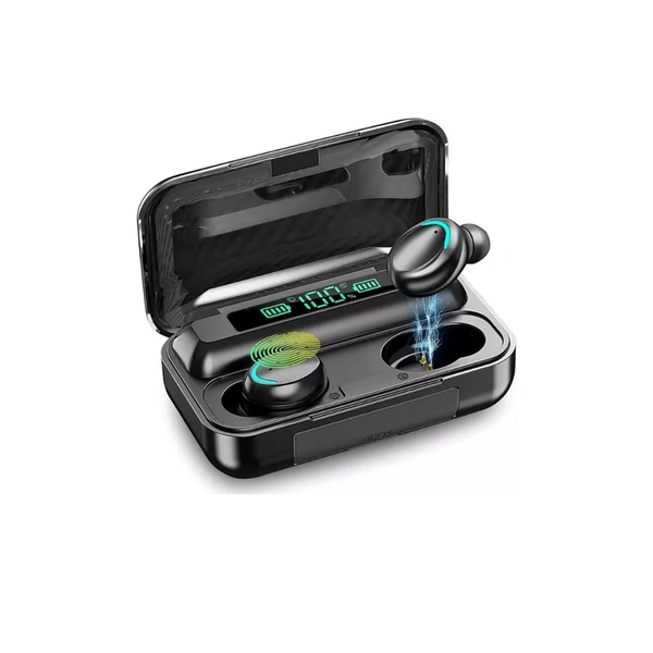 PowerBank Earbuds, On Ear True Wireless (TWS) 280 Hours Playback IPX4(Splash & Sweat Proof) Powerfull bass - Black