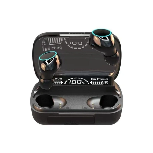  PowerBank earbuds In Ear True Wireless (TWS) 150 Hours Playback IPX4(Splash & Sweat Proof) Fast charging - Black