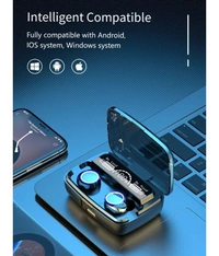  PowerBank earbuds In Ear True Wireless (TWS) 150 Hours Playback IPX4(Splash & Sweat Proof) Fast charging - Black