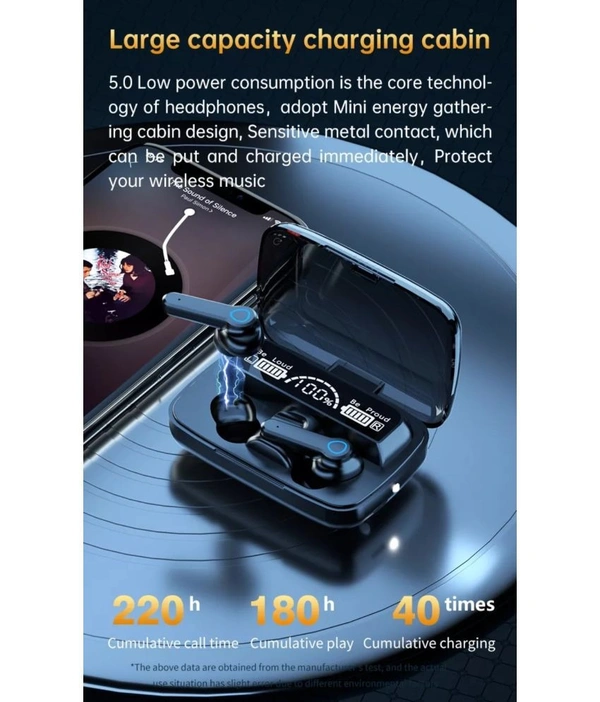  PowerBank Earbuds Bluetooth True Wireless (TWS) In Ear 35 Hours Playback Passive noise cancellation IPX4 - Black