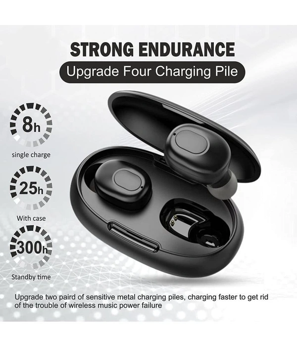 BOMB In Ear True Wireless (TWS) 25 Hours Playback IPX4(Splash & Sweat Proof) Powerfull bass,Fast charging  - Black