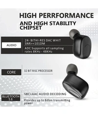 BOMB In Ear True Wireless (TWS) 25 Hours Playback IPX4(Splash & Sweat Proof) Powerfull bass,Fast charging  - Black