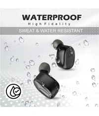 BOMB In Ear True Wireless (TWS) 25 Hours Playback IPX4(Splash & Sweat Proof) Powerfull bass,Fast charging  - Black