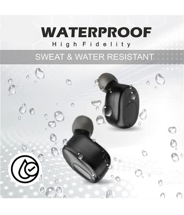 BOMB In Ear True Wireless (TWS) 25 Hours Playback IPX4(Splash & Sweat Proof) Powerfull bass,Fast charging  - Black
