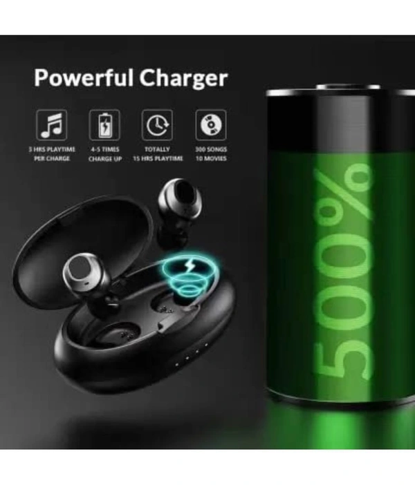 BOMB In Ear True Wireless (TWS) 25 Hours Playback IPX4(Splash & Sweat Proof) Powerfull bass,Fast charging  - Black
