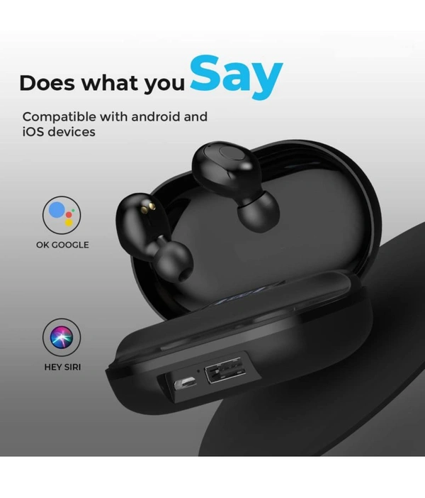  PowerBank Earbuds, Bluetooth True Wireless (TWS) On Ear 35 Hours Playback Powerfull bass IPX4 - Black