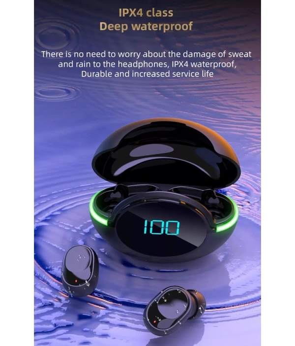  TWS with Mic In Ear True Wireless (TWS) 25 Hours Playback IPX4(Splash & Sweat Proof) Powerfull bass,Fast charging - Black