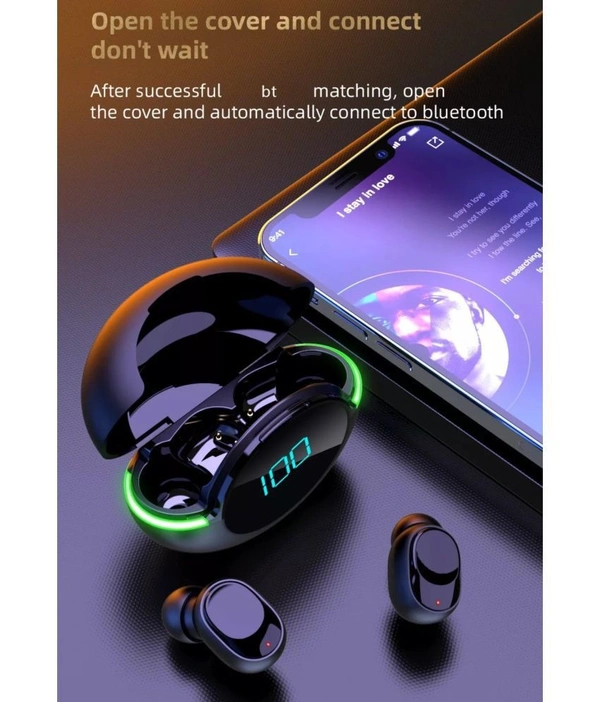  TWS with Mic In Ear True Wireless (TWS) 25 Hours Playback IPX4(Splash & Sweat Proof) Powerfull bass,Fast charging - Black