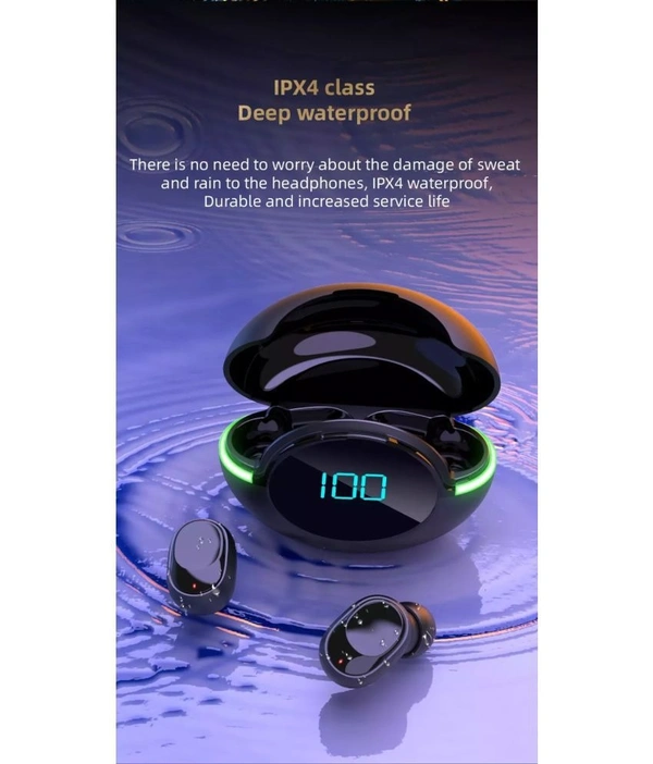  TWS with Mic In Ear True Wireless (TWS) 25 Hours Playback IPX4(Splash & Sweat Proof) Powerfull bass,Fast charging - Black