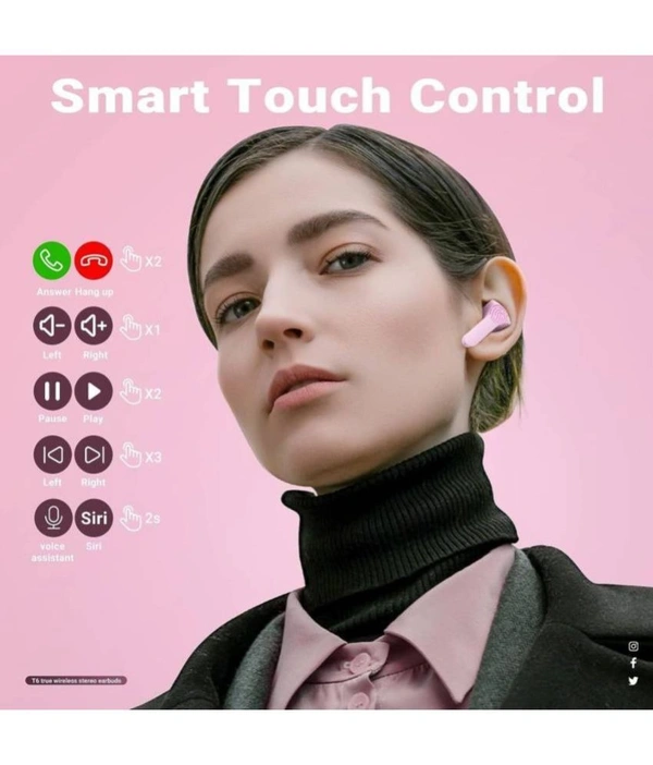 Ultrapods Bluetooth True Wireless (TWS) In Ear 30 Hours Playback Low Latency,Powerfull bass IPX4(Splash & Sweat Proof) - Pink