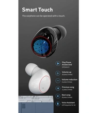 G60 with ENC Bluetooth True Wireless (TWS) In Ear 30 Hours Playback Powerfull bass,Dual pairing IPX4 - Black
