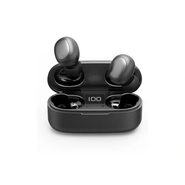  AirBuds In Ear True Wireless (TWS) 20 Hours Playback IPX4(Splash & Sweat Proof) Powerfull bass,Fast charging - Black