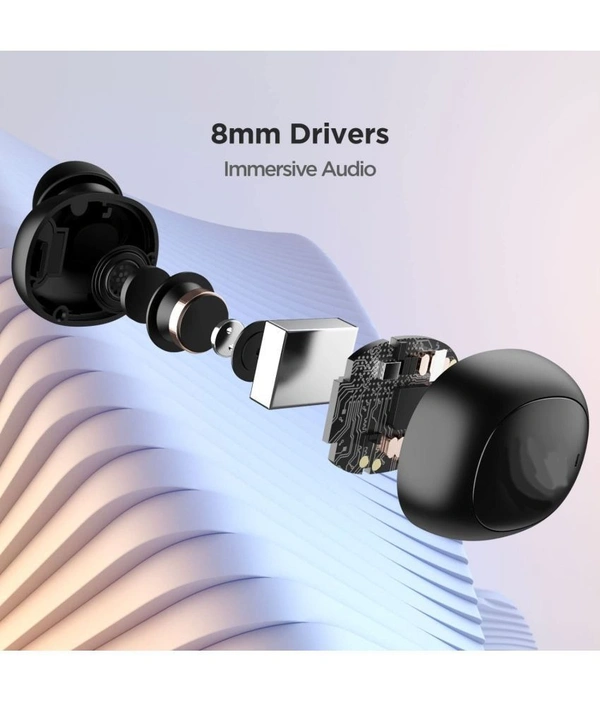  AirBuds In Ear True Wireless (TWS) 20 Hours Playback IPX4(Splash & Sweat Proof) Powerfull bass,Fast charging - Black