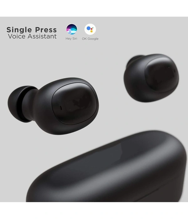  AirBuds In Ear True Wireless (TWS) 20 Hours Playback IPX4(Splash & Sweat Proof) Powerfull bass,Fast charging - Black