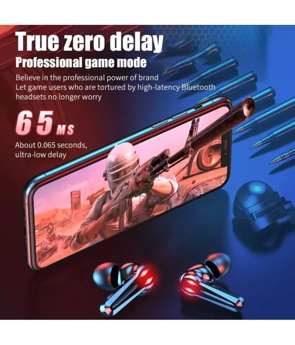  Power Gamo Bluetooth True Wireless (TWS) In Ear 30 Hours Playback Low Latency,Powerfull bass IPX4(Splash & Sweat Proof) - Black