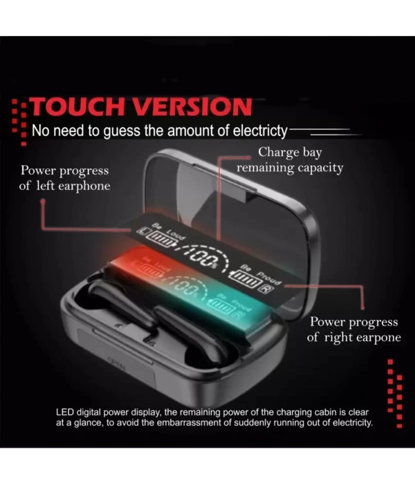  Power Bluetooth True Wireless (TWS) In Ear 30 Hours Playback Powerfull bass,Fast charging IPX4 - Black