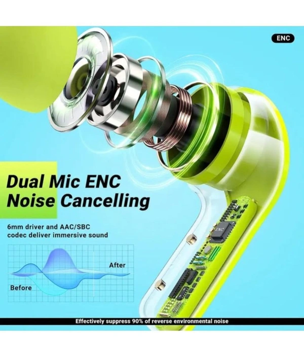  Ultrapods Bluetooth True Wireless (TWS) In Ear 30 Hours Playback Low Latency,Powerfull bass IPX4(Splash & Sweat Proof) - Green