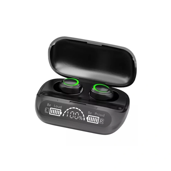  Power Bank Earbuds On Ear True Wireless (TWS) 200 Hours Playback IPX4(Splash & Sweat Proof) Dual pairing - Black