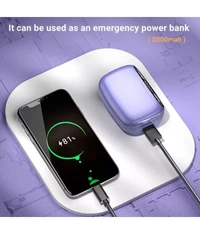  Power Bank Earbuds On Ear True Wireless (TWS) 200 Hours Playback IPX4(Splash & Sweat Proof) Dual pairing - Black