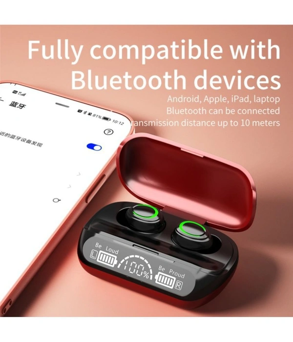  Power Bank Earbuds On Ear True Wireless (TWS) 200 Hours Playback IPX4(Splash & Sweat Proof) Dual pairing - Black