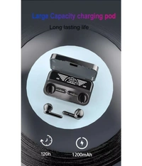 PowerBank Earbuds, In Ear True Wireless (TWS) 280 Hours Playback IPX4(Splash & Sweat Proof) Auto pairLight weight - Black