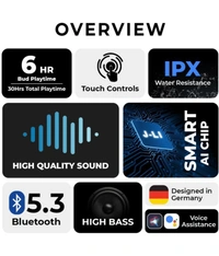  Gaming Bluetooth True Wireless (TWS) In Ear 30 Hours Playback Low Latency,Powerfull bass IPX4(Splash & Sweat Proof) - Black