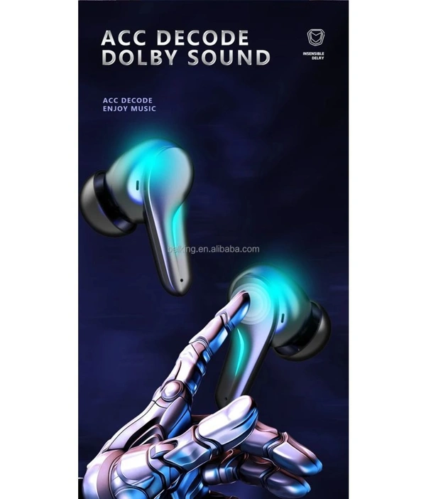  Gaming Bluetooth True Wireless (TWS) In Ear 30 Hours Playback Low Latency,Powerfull bass IPX4(Splash & Sweat Proof) - Black