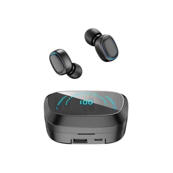 Power Buds In Ear True Wireless (TWS) 45 Hours Playback IPX4(Splash & Sweat Proof) Fast charging,Powerfull bass  - Black
