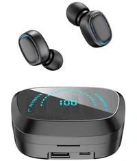 Power Buds In Ear True Wireless (TWS) 45 Hours Playback IPX4(Splash & Sweat Proof) Fast charging,Powerfull bass  - Black