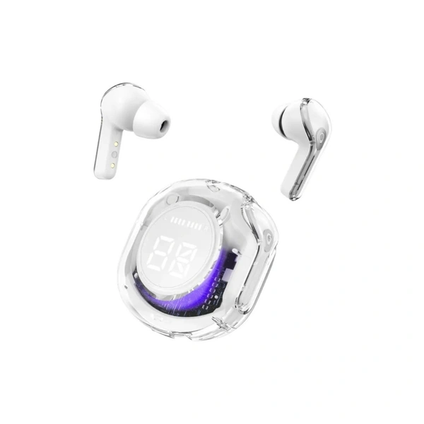  Transparent PRO Bluetooth True Wireless (TWS) In Ear 30 Hours Playback Fast charging,Powerfull bass IPX4 - White