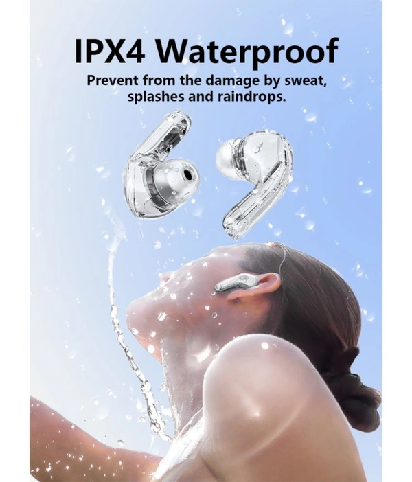  Transparent PRO Bluetooth True Wireless (TWS) In Ear 30 Hours Playback Fast charging,Powerfull bass IPX4 - White