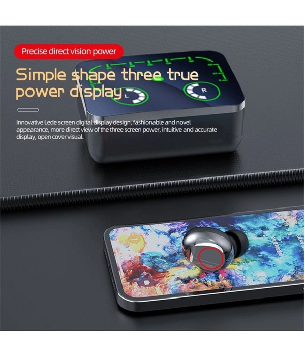  Power with PowerBank In Ear True Wireless (TWS) 65 Hours Playback IPX4(Splash & Sweat Proof) Low Latency - Black