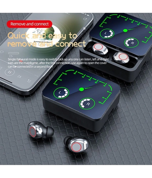  Power with PowerBank In Ear True Wireless (TWS) 65 Hours Playback IPX4(Splash & Sweat Proof) Low Latency - Black
