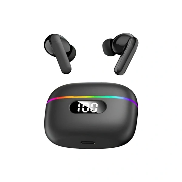 RGb Light Bluetooth True Wireless (TWS) In Ear 40 Hours Playback Powerfull bass,Low Latency IPX4 - Black
