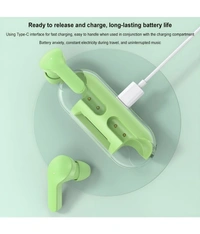  Capsule Bluetooth True Wireless (TWS) In Ear 30 Hours Playback Low Latency,Powerfull bass IPX4(Splash & Sweat Proof) - Green