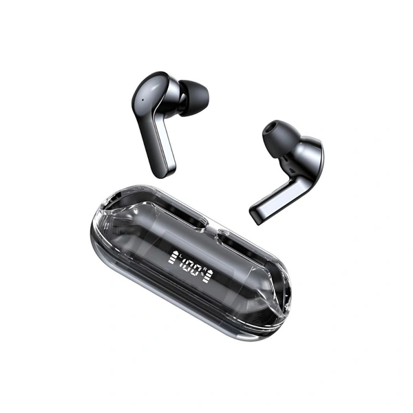  Transparent PRO Bluetooth True Wireless (TWS) In Ear 30 Hours Playback Fast charging,Powerfull bass IPX4 - Black