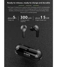  Transparent PRO Bluetooth True Wireless (TWS) In Ear 30 Hours Playback Fast charging,Powerfull bass IPX4 - Black