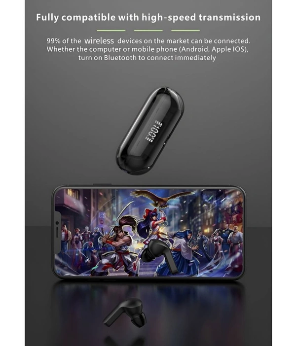  Transparent PRO Bluetooth True Wireless (TWS) In Ear 30 Hours Playback Fast charging,Powerfull bass IPX4 - Black